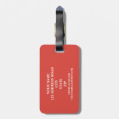 Zwart, wit en Oranje gestreept, gepersonaliseerd Bagagelabel (Achterkant verticaal)