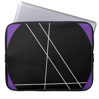 Zwart, wit en paars abstract. laptop sleeve
