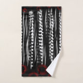 zwart wit en rood abstract bad handdoek (Handdoek)
