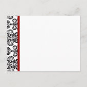 Zwart Wit en Rood Damask Save Date Briefkaart (Achterkant)