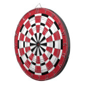 Zwart wit en rood dartboard dartbord (Voorkant Rechts)