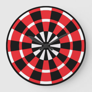 Zwart wit en rood dartboard grote klok