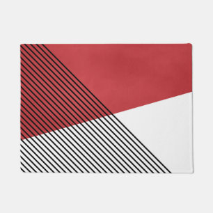 Zwart, wit en rood eenvoudige geometrische kunst deurmat
