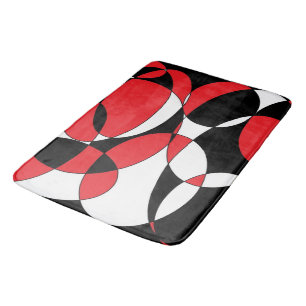 Zwart, wit en rood elliptisch badmat