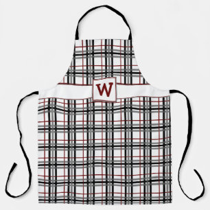 Zwart wit en rood geplakt All-Over Print Schort