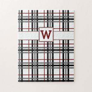 Zwart wit en rood geplakt puzzel