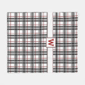 Zwart wit en rood geplakt rugleuning fleece deken (Voorkant (Horizontaal))