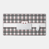 Zwart Wit en Rood Plaid Bureaumat (Keyboard & Muis)