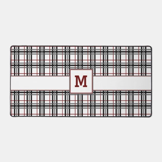 Zwart Wit en Rood Plaid Bureaumat (Voorkant)