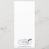 Zwart Wit en Rood Rose Bruiloft Menu (Achterkant)