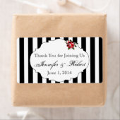 Zwart Wit en Rood Rose Water Flesje Label (Insitu)