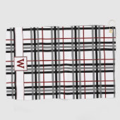 Zwart wit en rood speldenhanddoek golfhanddoek (Horizontaal)