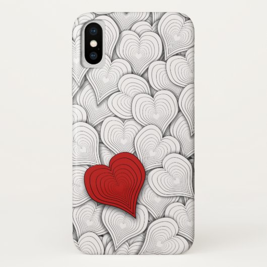 Zwart wit en rood uithangpatroon Case-Mate iPhone case (Achterkant)