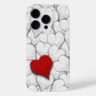 Zwart wit en rood uithangpatroon Case-Mate iPhone 14 pro hoesje