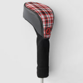 Zwart wit en rood vlecht patroon golfheadcover (Schuin)