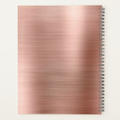 Zwart wit en Roos goudvormig monogram Planner (Achterkant)