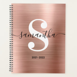 Zwart wit en Roos goudvormig monogram Planner