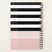 Zwart, wit en roze, gepersonaliseerd planner (Achterkant)