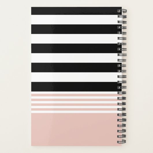 Zwart, wit en roze, gepersonaliseerd planner (Achterkant)