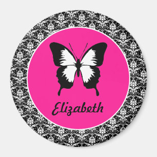 Zwart-wit en roze met ringen magneet