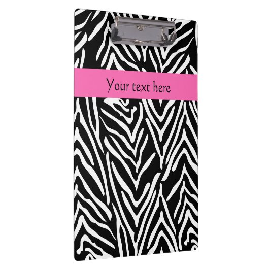 Zwart, wit en warm roze Zebra afdrukken Klembord (Rechts)