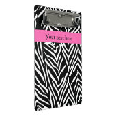 Zwart, wit en warm roze Zebra afdrukken Mini Klembord (Schuin)