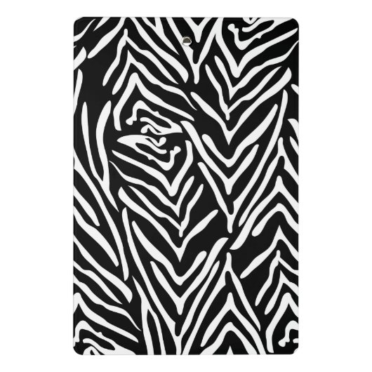 Zwart, wit en warm roze Zebra afdrukken Mini Klembord (Achterkant)