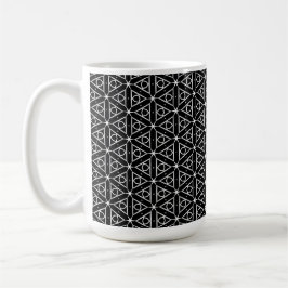 Zwart Wit en Zilver Geometrisch patroon Koffiemok
