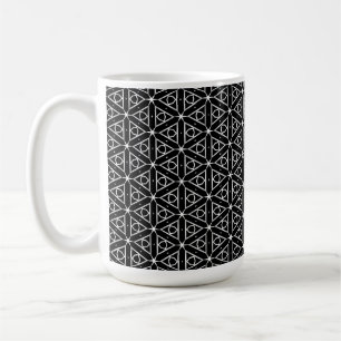 Zwart Wit en Zilver Geometrisch patroon Koffiemok