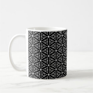 Zwart Wit en Zilver Geometrisch patroon Koffiemok