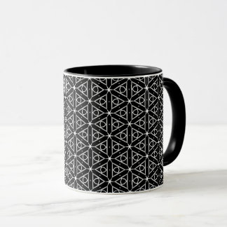 Zwart Wit en Zilver Geometrisch patroon Mok
