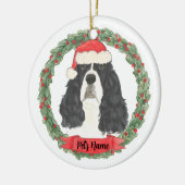 Zwart-wit Engels Springer Spaniel Keramisch Ornament (Links)