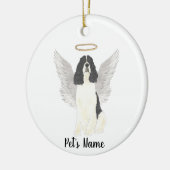 Zwart & Wit Engelse Springer Spaniel Medeleven Keramisch Ornament (Links)