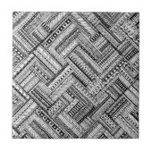 Zwart-wit Ethinic Mix Pattern Tegeltje (Voorkant)