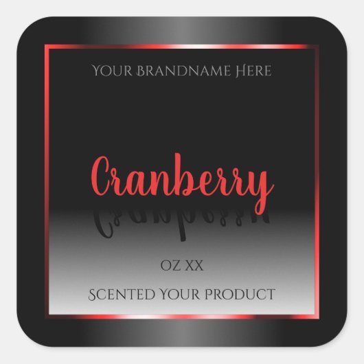 Zwart-wit etiket Decoratief Rood Lijst (Voorkant)