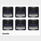 Zwart wit etiket Shimmery Blue Lijst Logo (Vel)