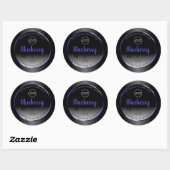 Zwart wit etiket Shimmery Blue Lijst Logo (Vel)