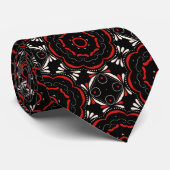 Zwart wit etnisch geometrisch patroon stropdas (Opgerold)