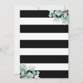 Zwart-wit Eucalyptus groen bruiloft Kaart (Achterkant)