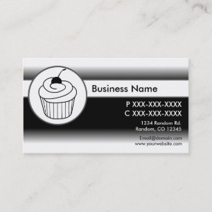 Zwart wit fade cupcake aangepaste visitekaartjes
