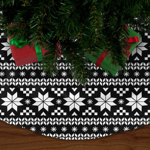 Zwart-wit Fair Isle Patroon Kerstboom Rok