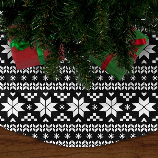 Zwart-wit Fair Isle Patroon Kerstboom Rok