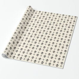 Zwart-wit Fancy Fleur De Lis Cadeaupapier