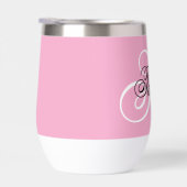 Zwart-wit Fancy Monogram Roze (Rechts)