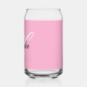 Zwart-Wit Fancy Monogram Roze Blikvorm Glas (Links)