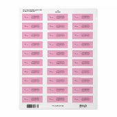 Zwart-wit Fancy Monogram Roze Etiket (Full Sheet)