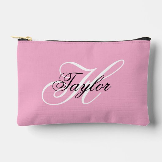 Zwart-wit Fancy Monogram Roze Etui (Voorkant)