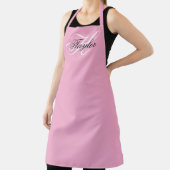 Zwart-wit Fancy Monogram Roze Schort (Insitu)