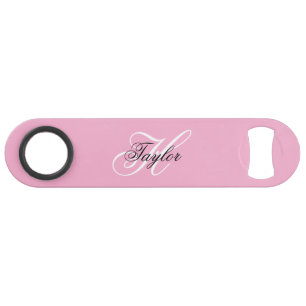 Zwart-wit Fancy Monogram Roze Speed Flessenopener