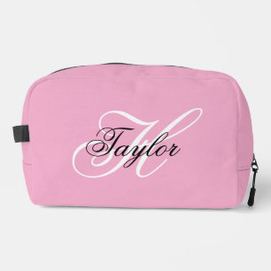 Zwart-wit Fancy Monogram Roze Toilettasje